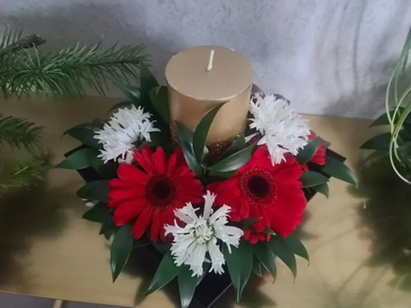 Holiday Arrangements with Candle 2