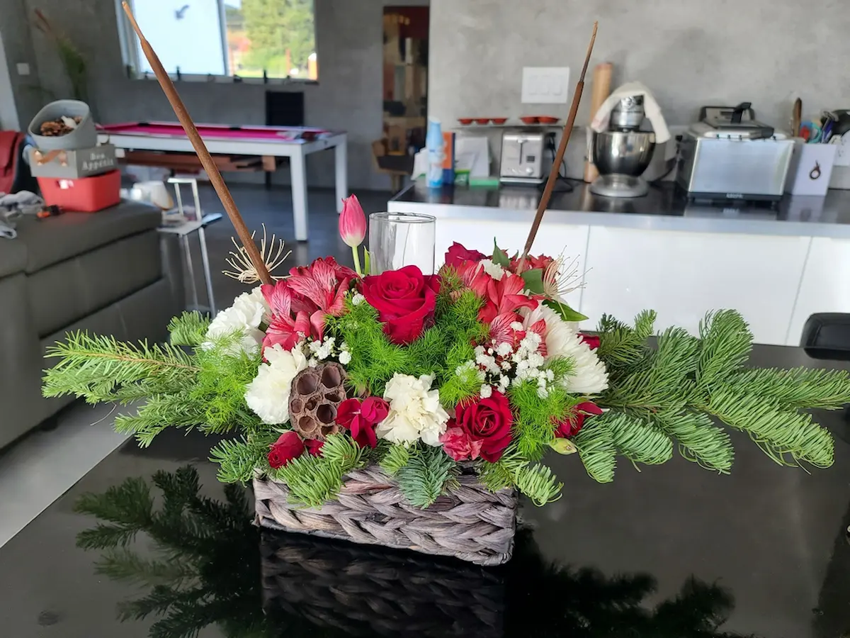 Colorful holiday wreath